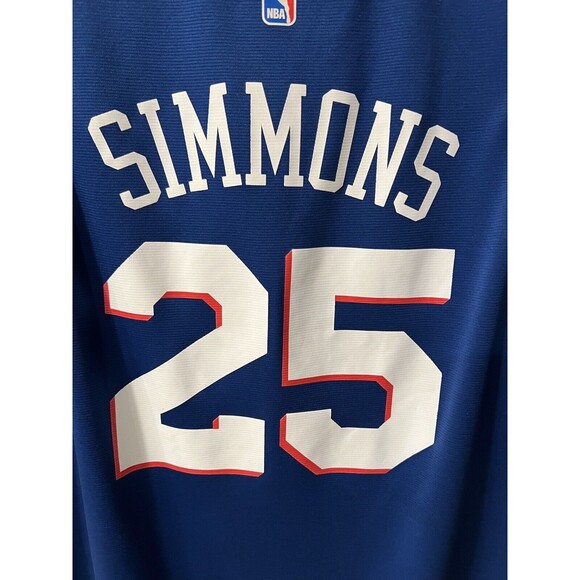 Philadelphia 76ers Mens Large Fanatics Ben Simmons Fast Break NBA Jersey Blue - Picture 4 of 10